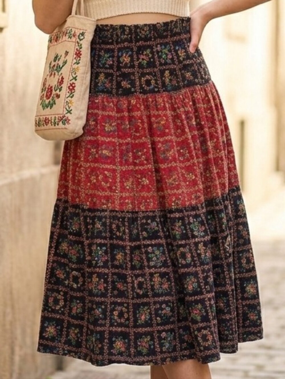 Beautiful Lk Anthropology Tiered Midi Corduroy Skirt Believed To Be Sz L